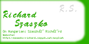 richard szaszko business card